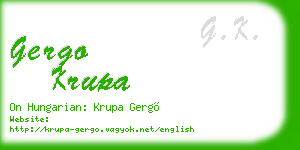 gergo krupa business card