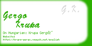 gergo krupa business card